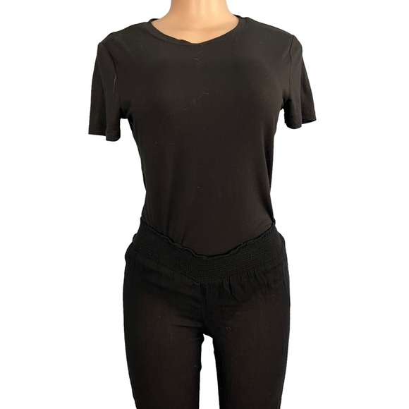 3/$30 🍂 Patrons of Peace Boho Black Floral Hem Flare Pant - Picture 4 of 9